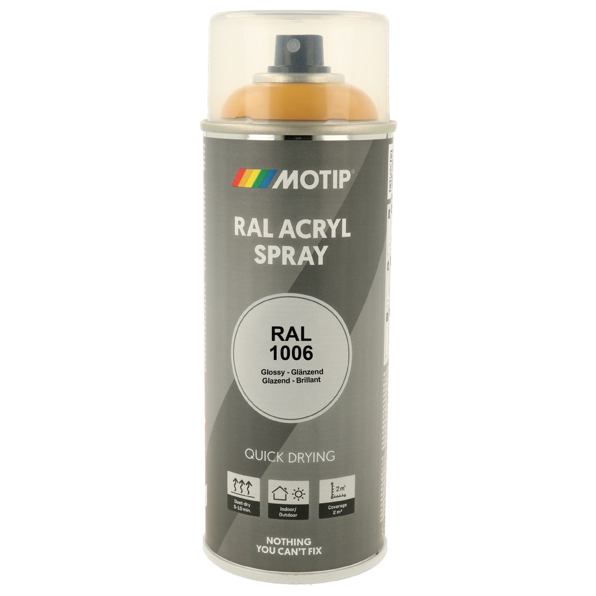 PEINTURE SECHAGE RAPIDE RAL ACRYL RAL1006 BRILLANT AEROSOL 400ML MOTIP