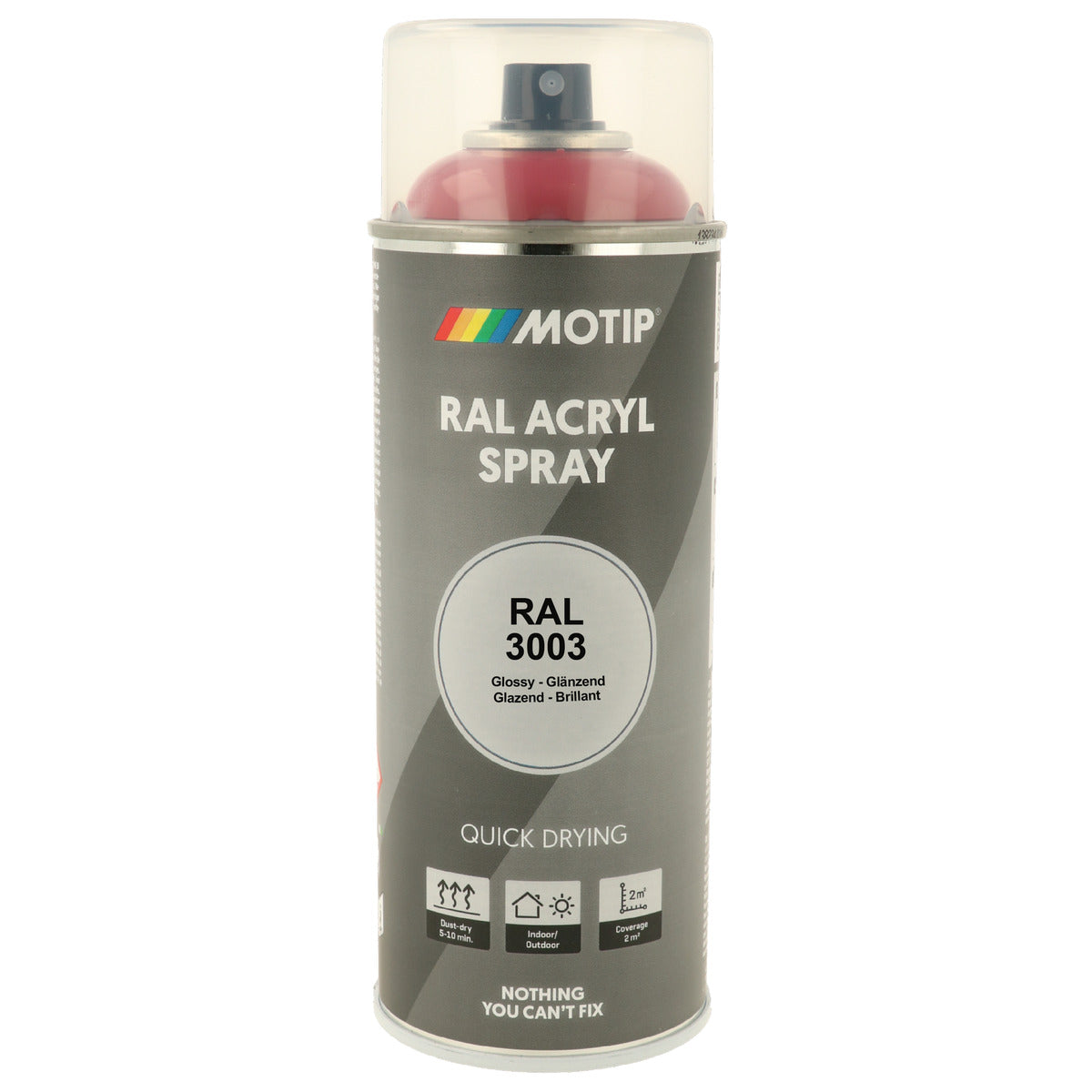 PEINTURE SECHAGE RAPIDE RAL ACRYL RAL3003 BRILLANT AEROSOL 400ML MOTIP