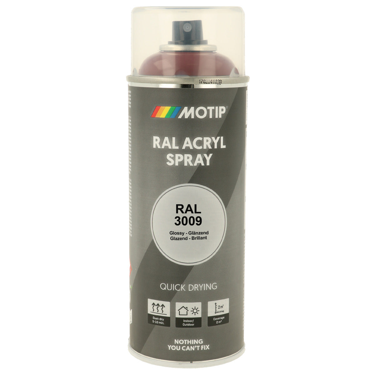 PEINTURE SECHAGE RAPIDE RAL ACRYL RAL3009 BRILLANT AEROSOL 400ML MOTIP