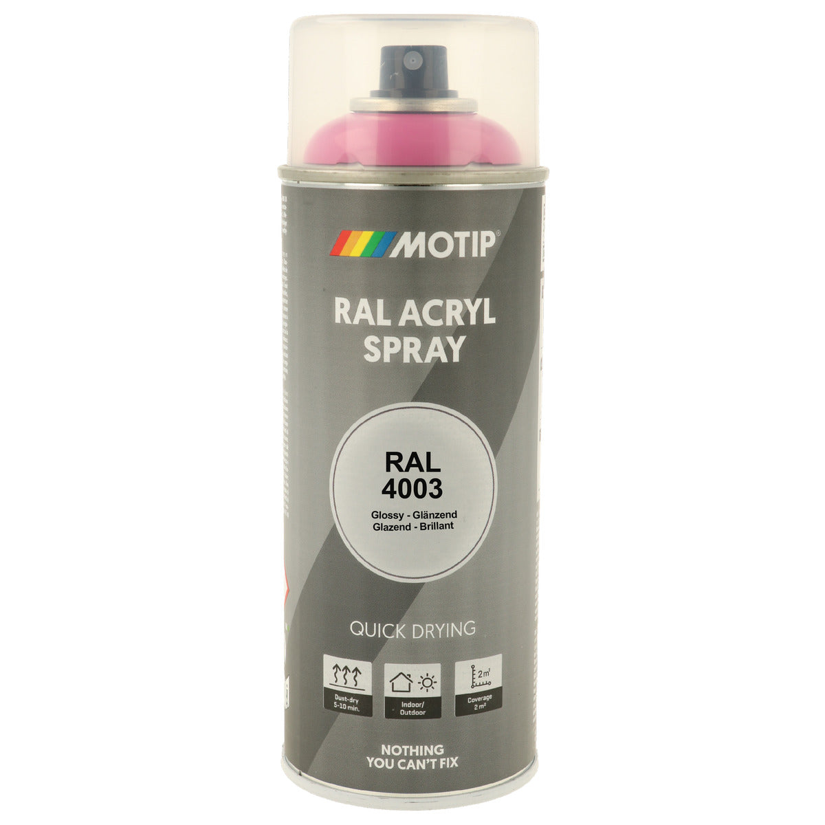 PEINTURE SECHAGE RAPIDE RAL ACRYL RAL4003 BRILLANT AEROSOL 400ML MOTIP