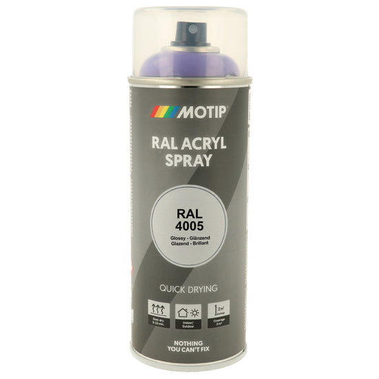 PEINTURE SECHAGE RAPIDE RAL ACRYL RAL4005 BRILLANT AEROSOL 400ML MOTIP