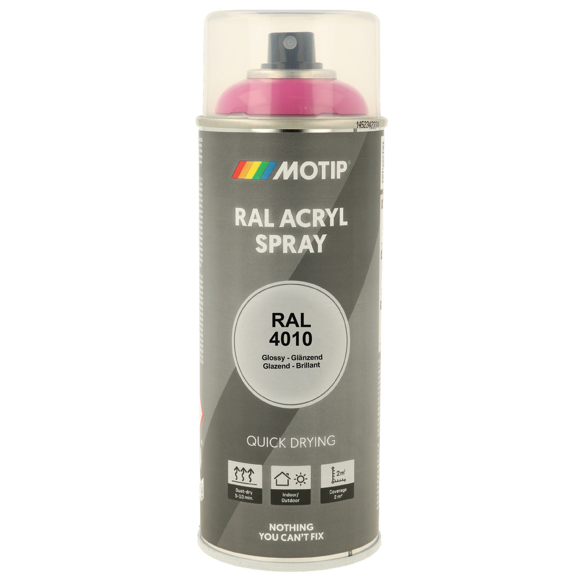PEINTURE SECHAGE RAPIDE RAL ACRYL RAL4010 BRILLANT AEROSOL 400ML MOTIP