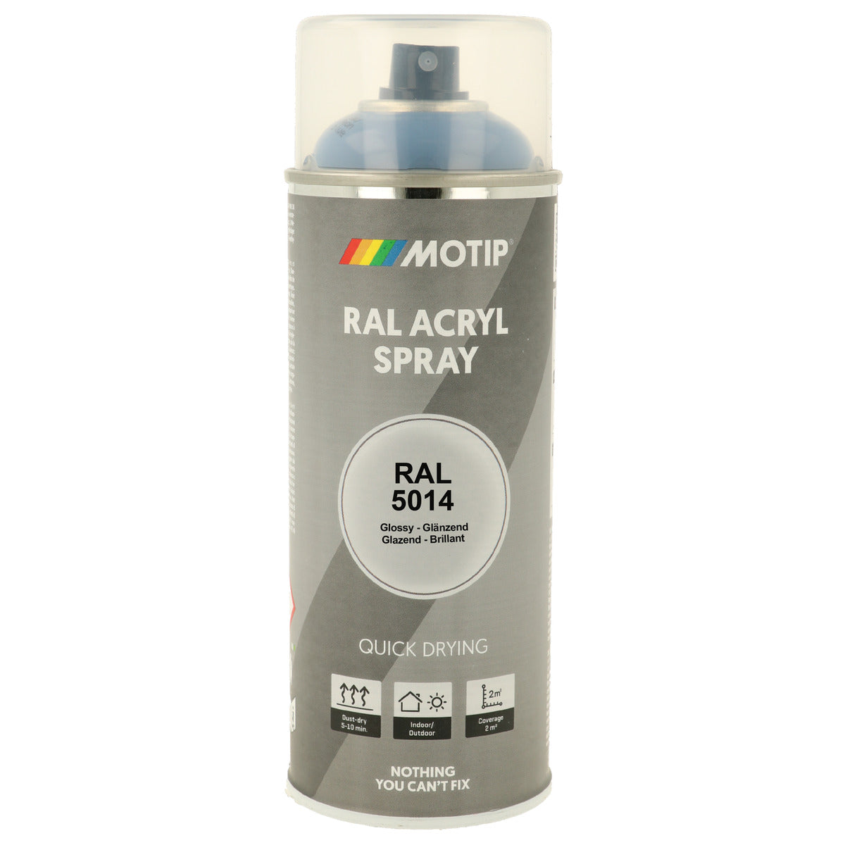 PEINTURE SECHAGE RAPIDE RAL ACRYL RAL5014 BRILLANT AEROSOL 400ML MOTIP