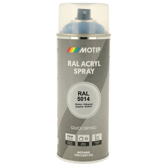 PEINTURE SECHAGE RAPIDE RAL ACRYL RAL5014 BRILLANT AEROSOL 400ML MOTIP