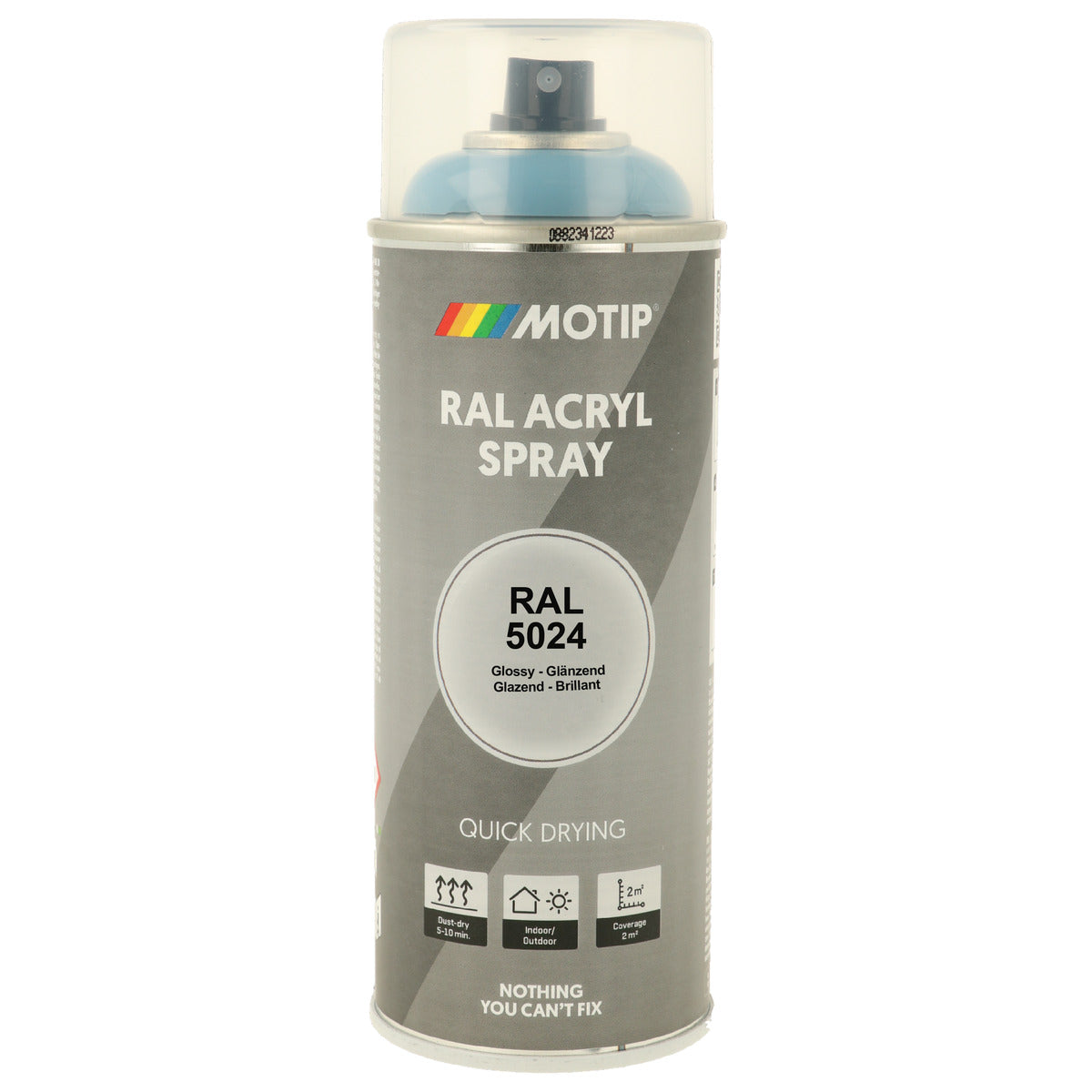 PEINTURE SECHAGE RAPIDE RAL ACRYL RAL5024 BRILLANT AEROSOL 400ML MOTIP