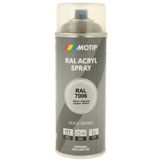 PEINTURE SECHAGE RAPIDE RAL ACRYL RAL7006 BRILLANT AEROSOL 400ML MOTIP