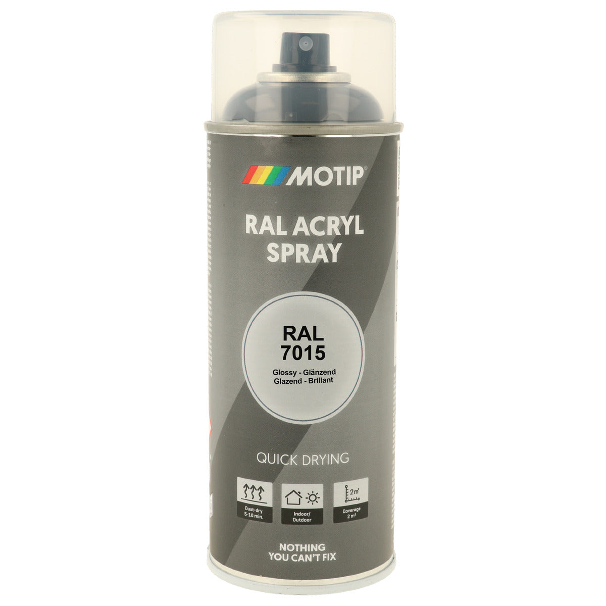 PEINTURE SECHAGE RAPIDE RAL ACRYL RAL7015 BRILLANT AEROSOL 400ML MOTIP