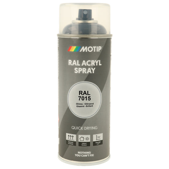 PEINTURE SECHAGE RAPIDE RAL ACRYL RAL7015 BRILLANT AEROSOL 400ML MOTIP