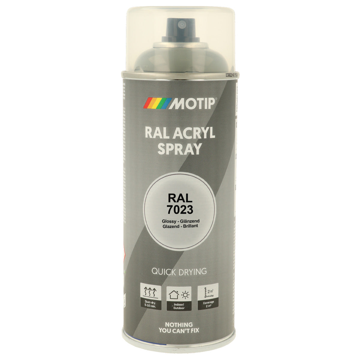 PEINTURE SECHAGE RAPIDE RAL ACRYL RAL7023 BRILLANT AEROSOL 400ML MOTIP