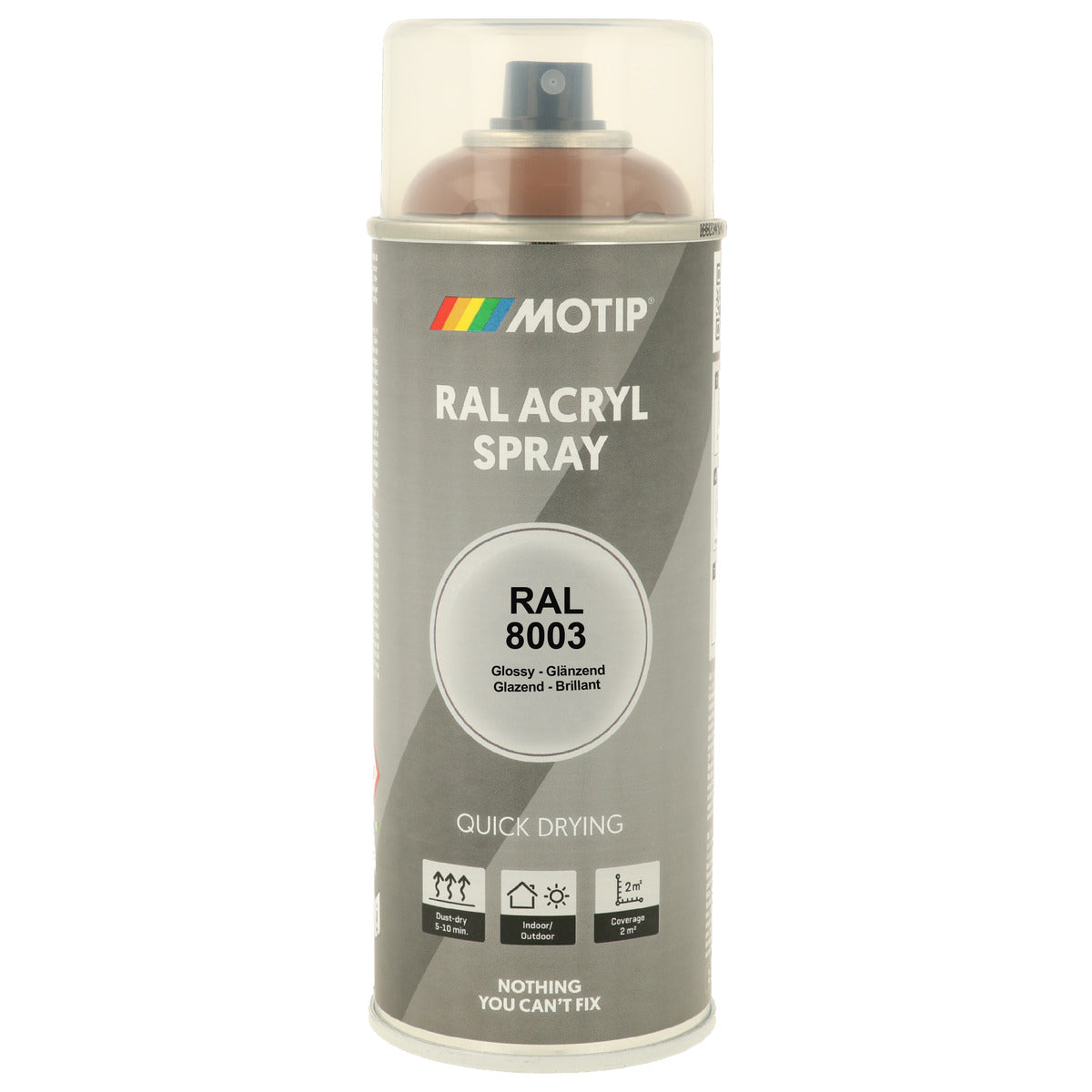 PEINTURE SECHAGE RAPIDE RAL ACRYL RAL8003 BRILLANT AEROSOL 400ML MOTIP