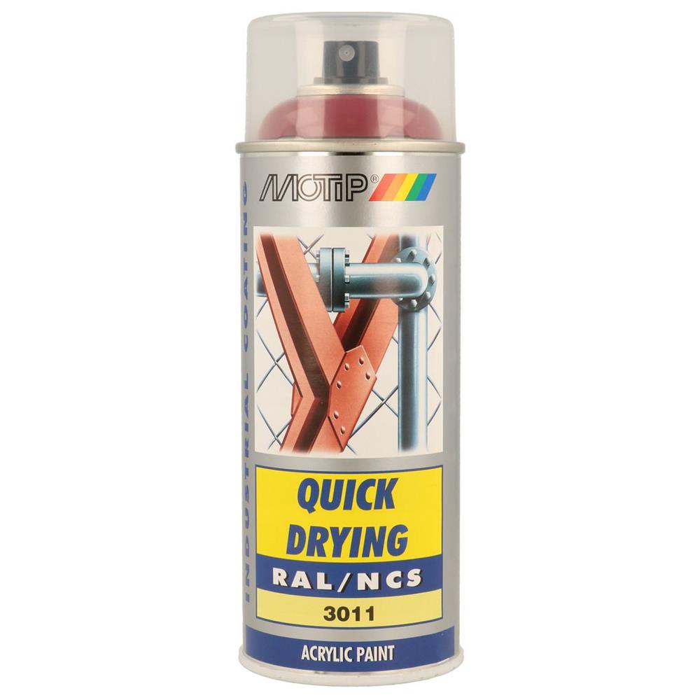 PEINTURE SECHAGE RAPIDE RAL ACRYL RAL3011 BRILLANT AEROSOL 400ML MOTIP