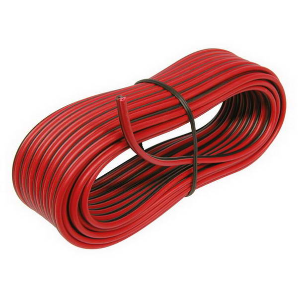 CABLE POUR HAUT PARLEUR Ø0.75MM² LONG. 10M NOIR/ROUGE