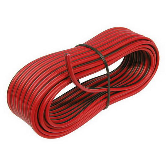 CABLE POUR HAUT PARLEUR Ø0.75MM² LONG. 10M NOIR/ROUGE