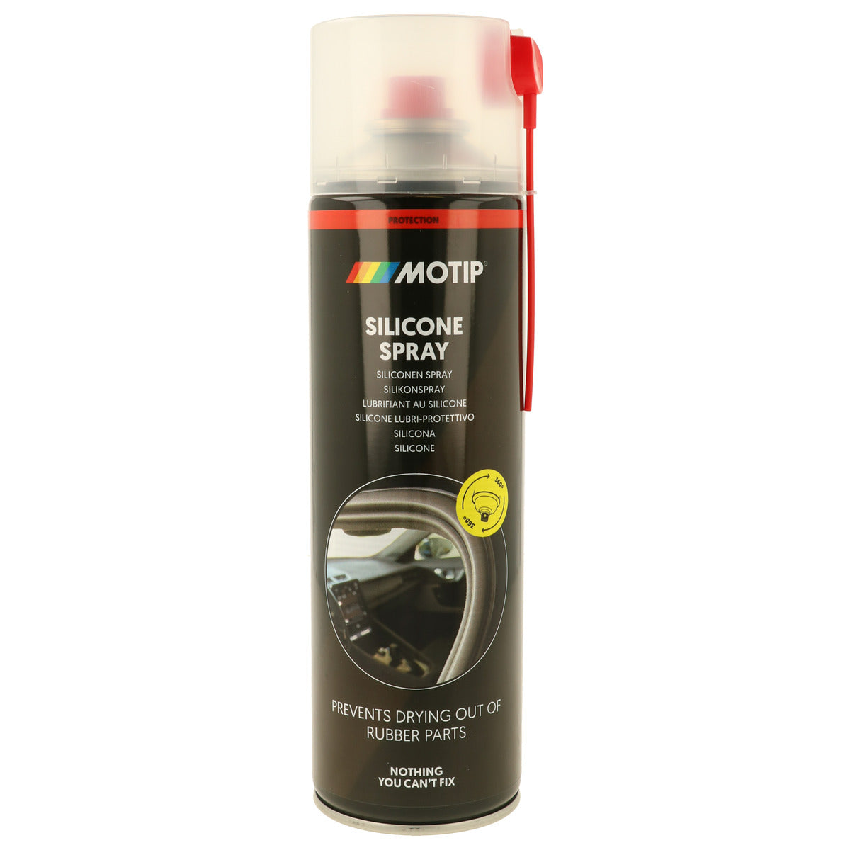 LUBRIFIANT AU SILICONE TRANSPARENT AEROSOL 500ML MOTIP