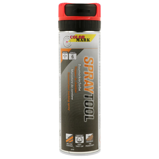 TRACEUR DE CHANTIER TP ROUGE FLUO AEROSOL 500ML SPRAYTOOL