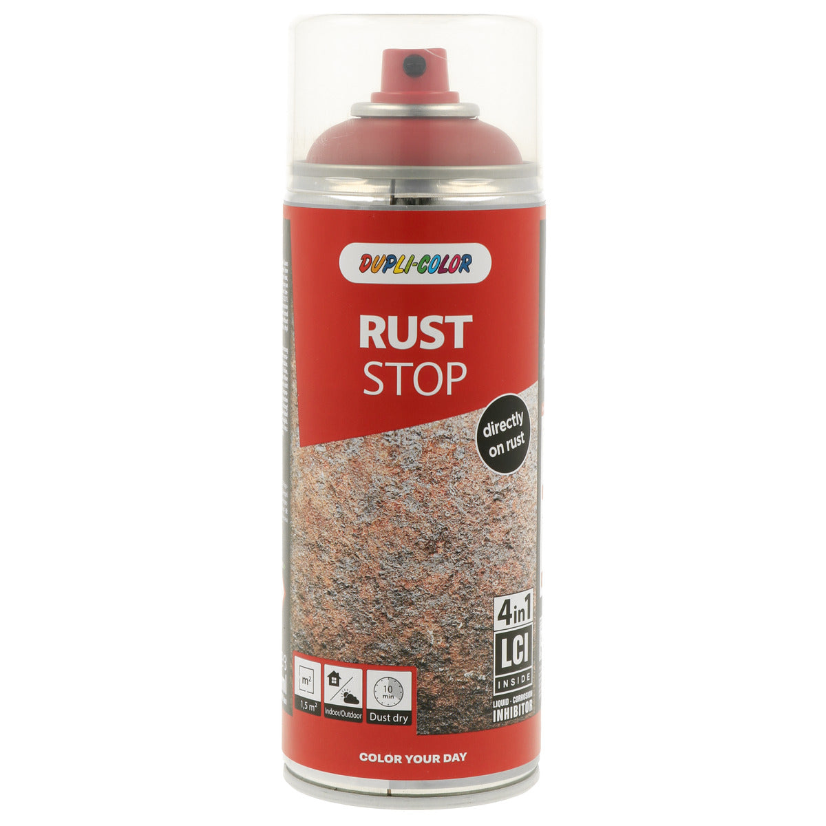 PEINTURE ANTIROUILLE 4 EN 1 RAL3002 RUST STOP AEROSOL 400ML DUPLI COLOR