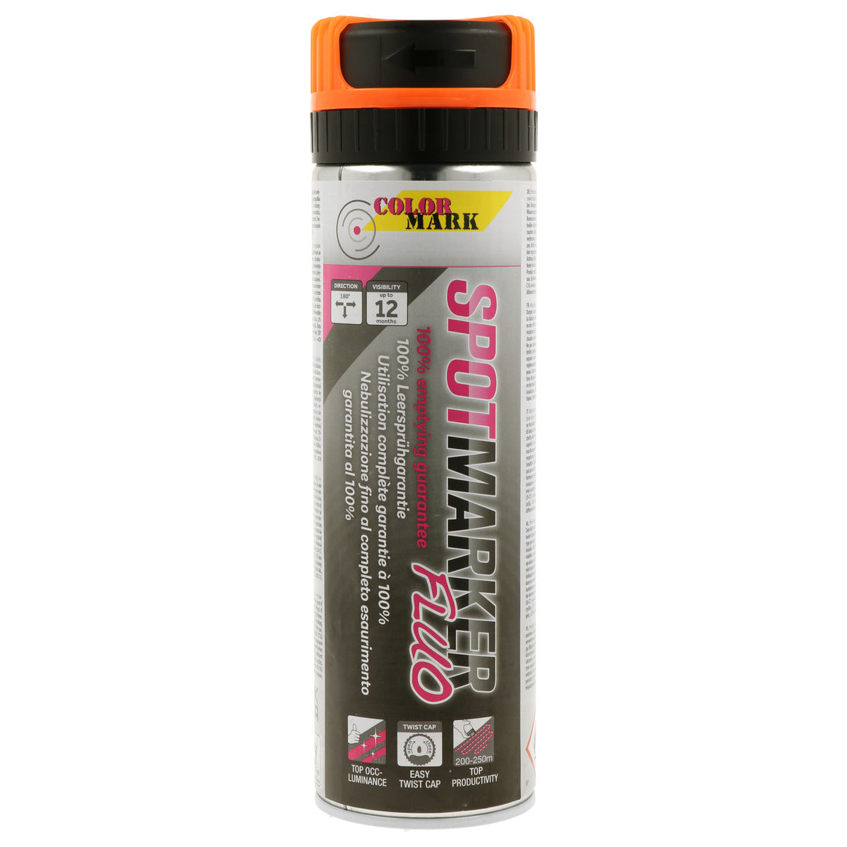 TRACEUR DE CHANTIER ORANGE FLUO SPOTMARKER AEROSOL 500ML COLORMARK