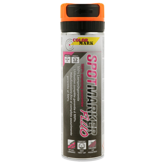 TRACEUR DE CHANTIER ORANGE FLUO SPOTMARKER AEROSOL 500ML COLORMARK