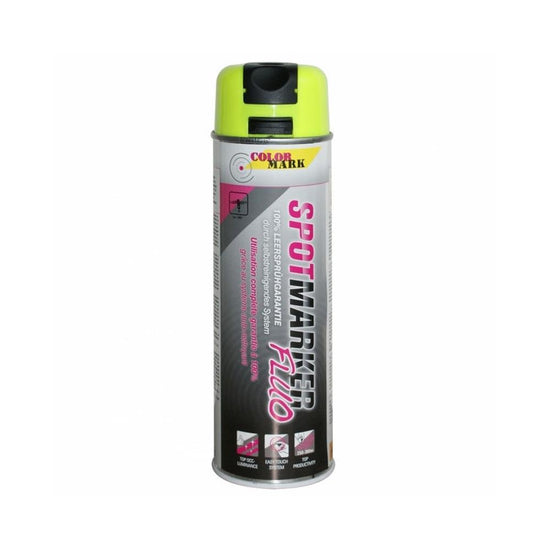 TRACEUR DE CHANTIER JAUNE FLUO SPOTMARKER AEROSOL 500ML COLORMARK
