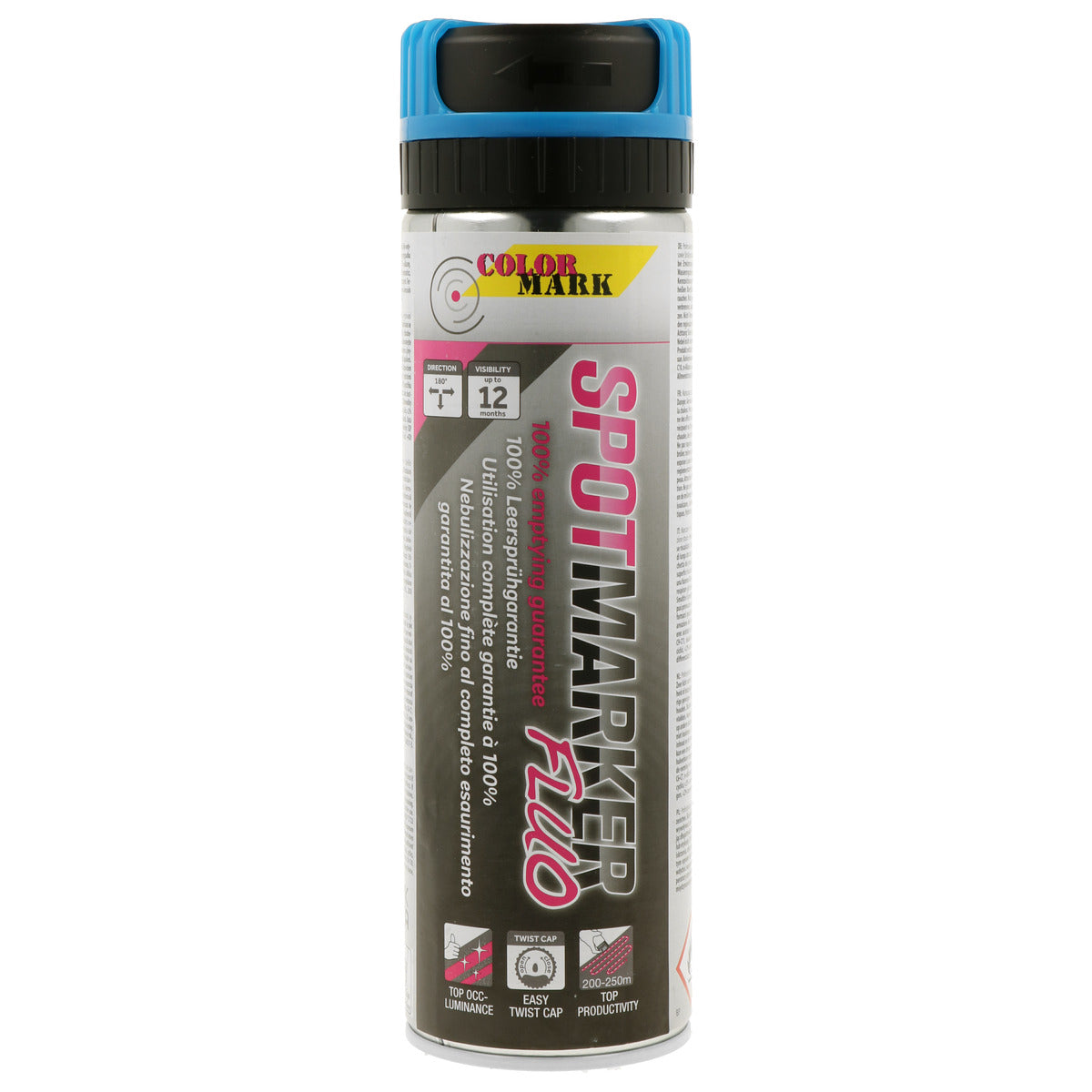 TRACEUR DE CHANTIER BLEU FLUO SPOTMARKER AEROSOL 500ML COLORMARK