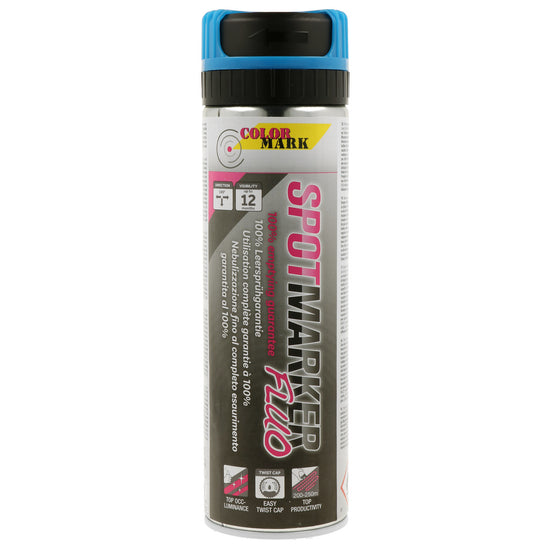 TRACEUR DE CHANTIER BLEU FLUO SPOTMARKER AEROSOL 500ML COLORMARK
