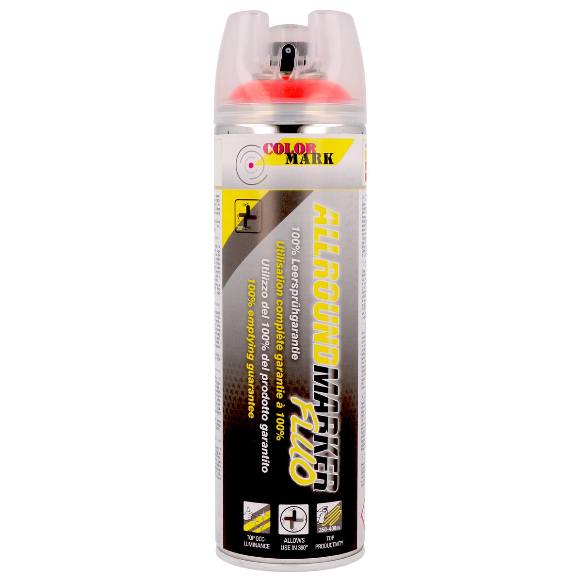 TRACEUR DE CHANTIER ROUGE FLUO ALLROUND AEROSOL 500ML COLORMARK