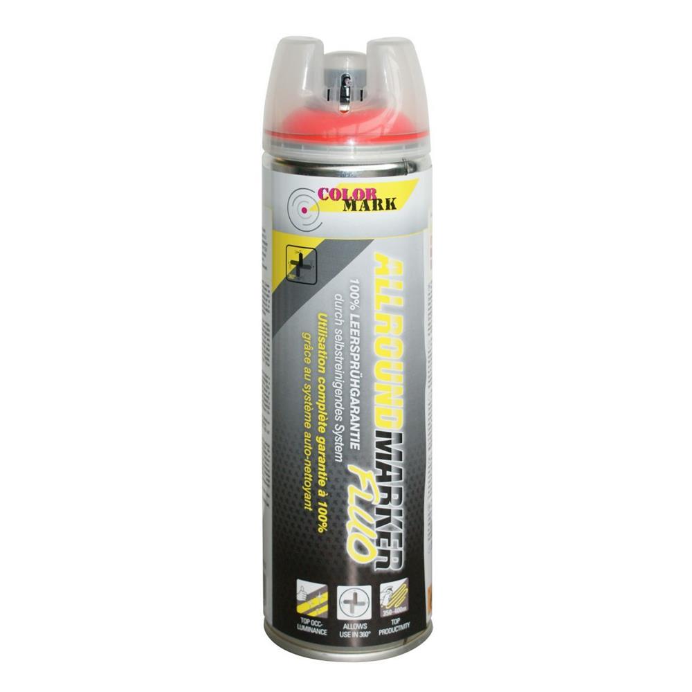 TRACEUR DE CHANTIER ORANGE FLUO ALLROUND AEROSOL 500ML COLORMARK