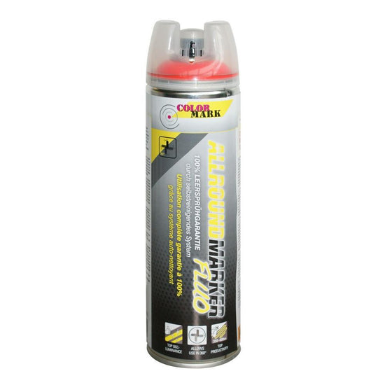 TRACEUR DE CHANTIER ORANGE FLUO ALLROUND AEROSOL 500ML COLORMARK