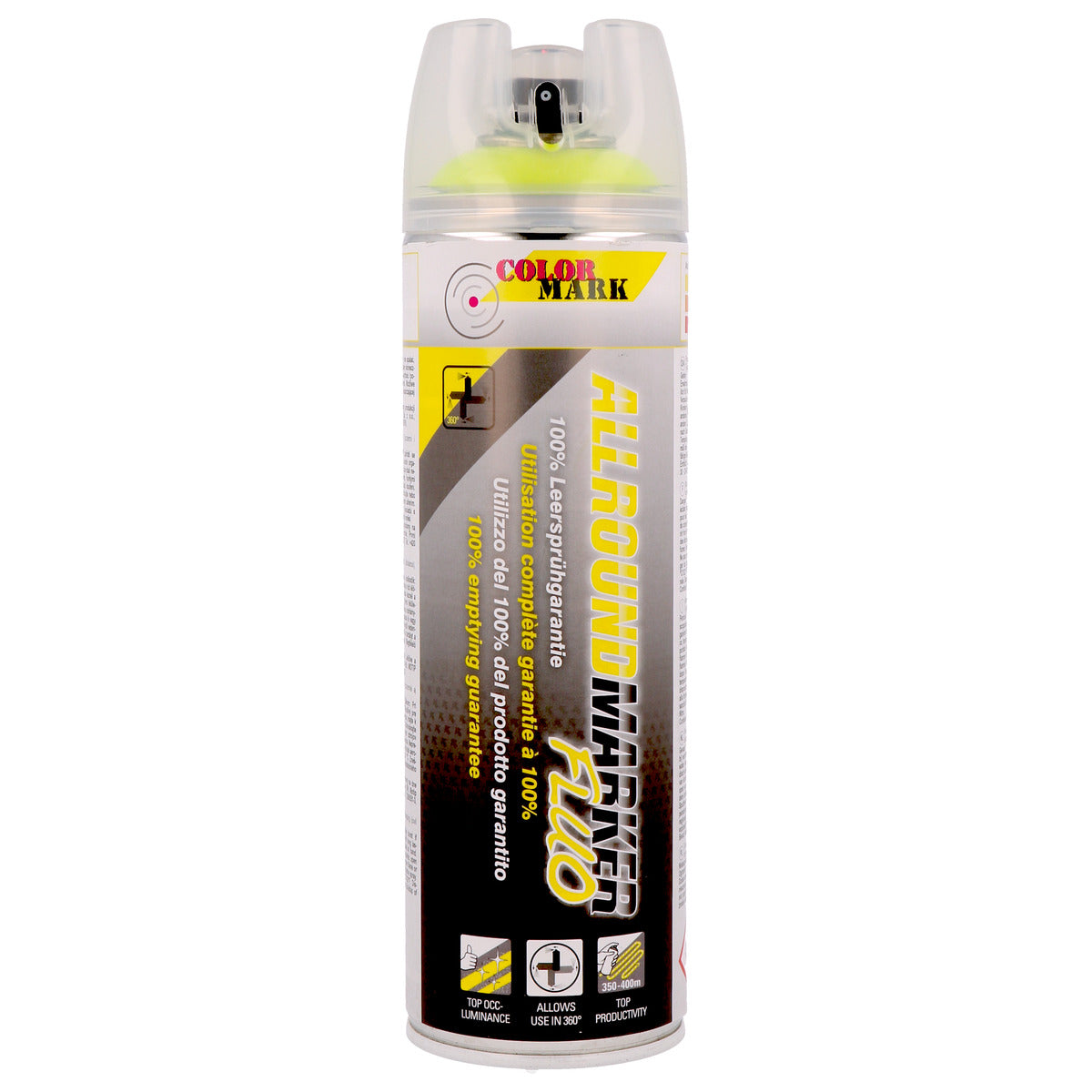 TRACEUR DE CHANTIER JAUNE FLUO ALLROUND AEROSOL 500ML COLORMARK
