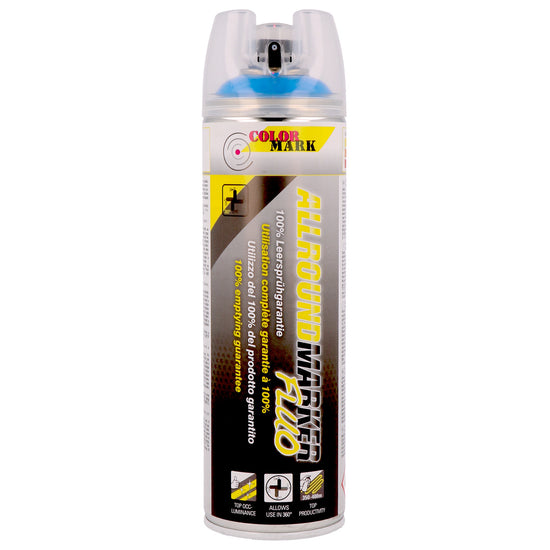 TRACEUR DE CHANTIER BLEU FLUO ALLROUND AEROSOL 500ML COLORMARK