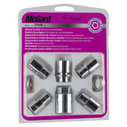 5 ECROUS ANTIVOL SU MCGARD M12X1.5/ PLAT/ LONG. 15/35MM/ Ø21MM