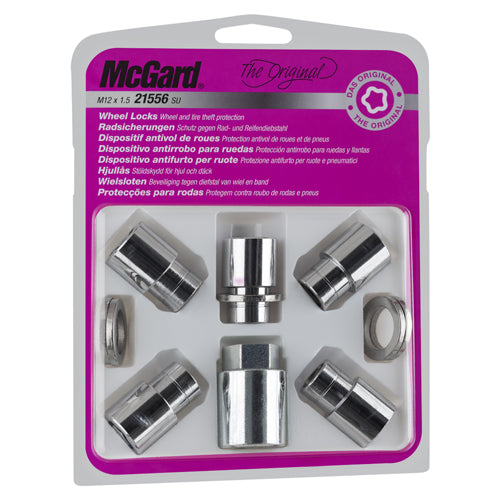 5 ECROUS ANTIVOL SU MCGARD M12X1.5/ PLAT/ LONG. 15/35MM/ Ø21MM