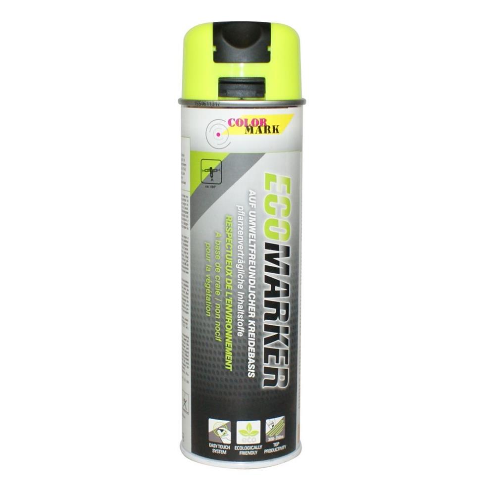 TRACEUR DE LIGNE A LA CRAIE JAUNE ECOMARKER AEROSOL 500ML COLORMARK