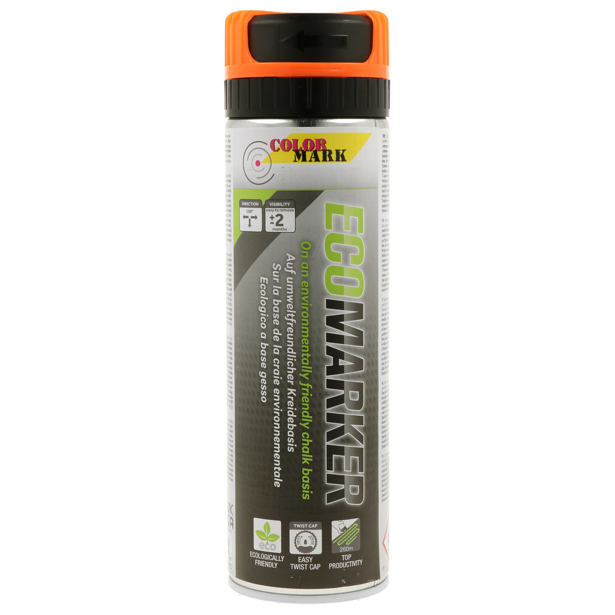TRACEUR DE LIGNE A LA CRAIE ORANGE ECOMARKER AEROSOL 500ML COLORMARK