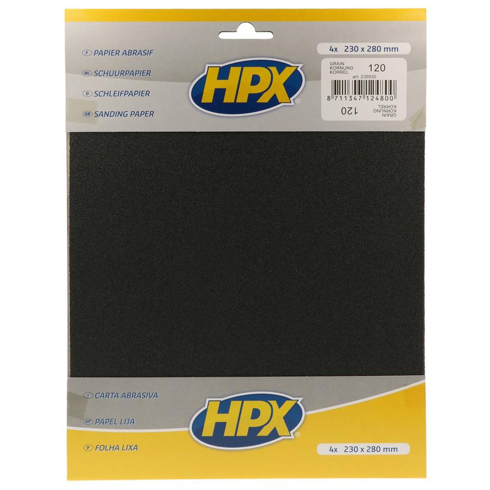 PAPIER ABRASIF P120 X 4 HPX