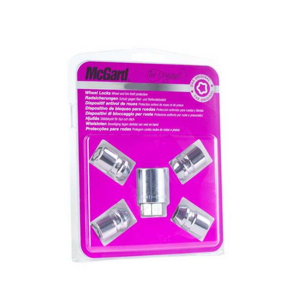 4 ECROUS ANTIVOL SU MCGARD M12X1.5/ 60°/ LONG. 5/32MM/ Ø21MM