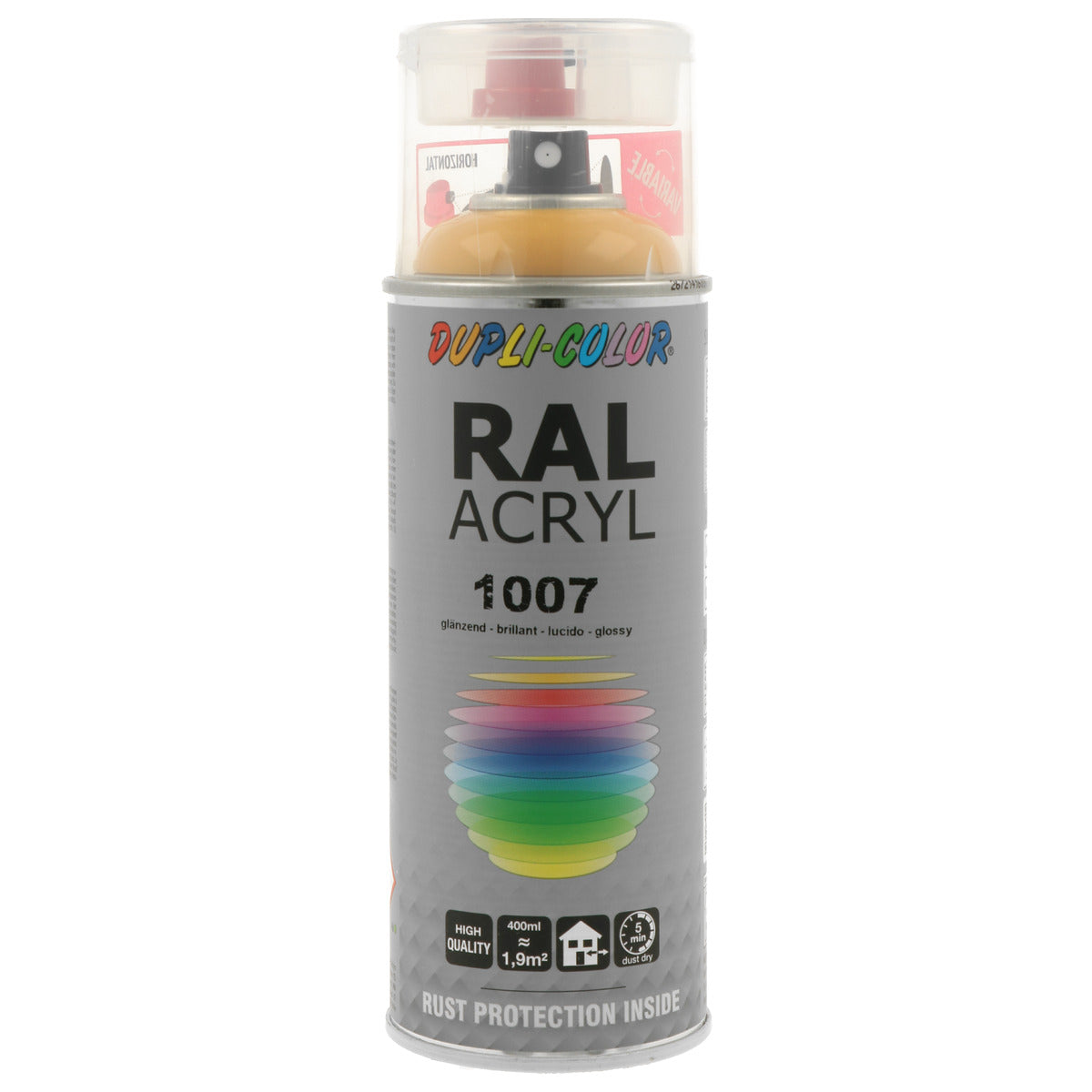 PEINTURE ACRYL RAL1007 JAUNE JONQUILLE BRILLANT 400ML DUPLI COLOR