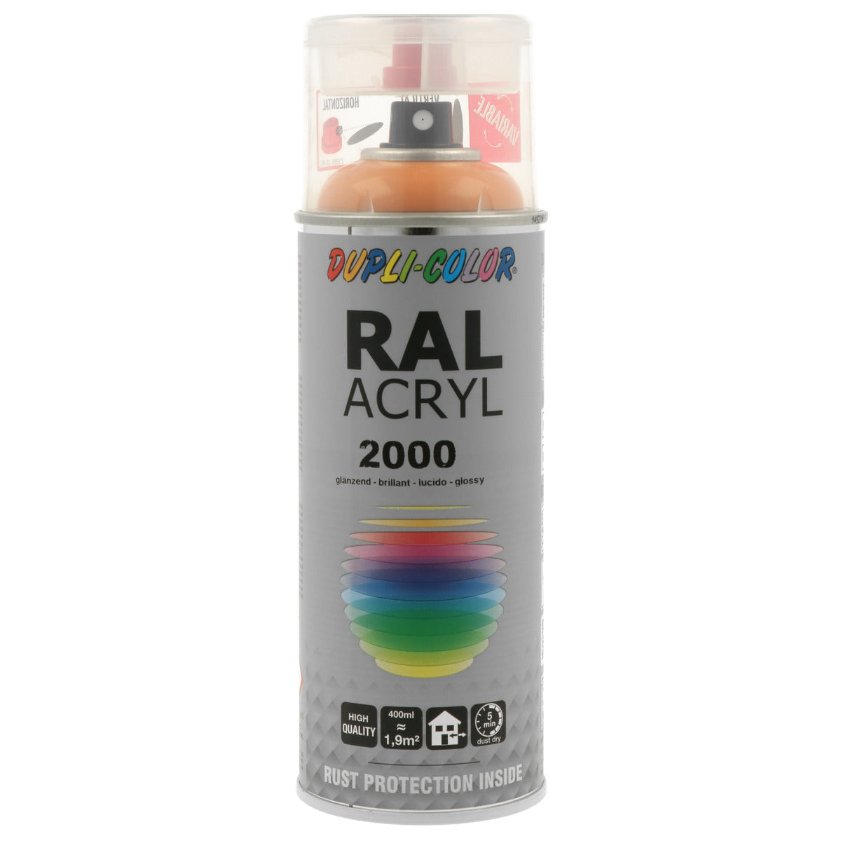 PEINTURE ACRYL RAL2000 JAUNE ORANGE BRILLANT 400ML DUPLI COLOR