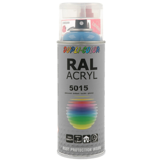 PEINTURE ACRYL RAL5015 BLEU CIEL BRILLANT 400ML DUPLI COLOR
