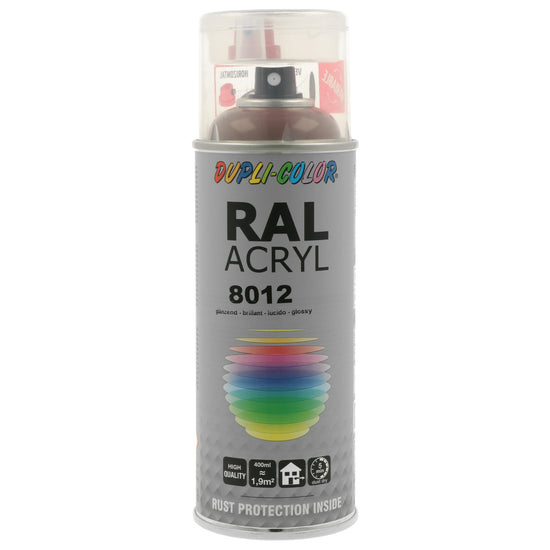 PEINTURE ACRYL RAL8012 MARRON ROUGE BRILLANT 400ML DUPLI COLOR