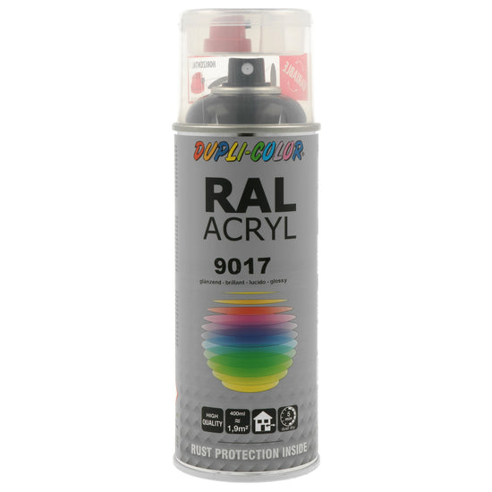 PEINTURE ACRYL RAL9017 NOIR TRAFFIC NOIR BRILLANT 400ML DUPLI COLOR