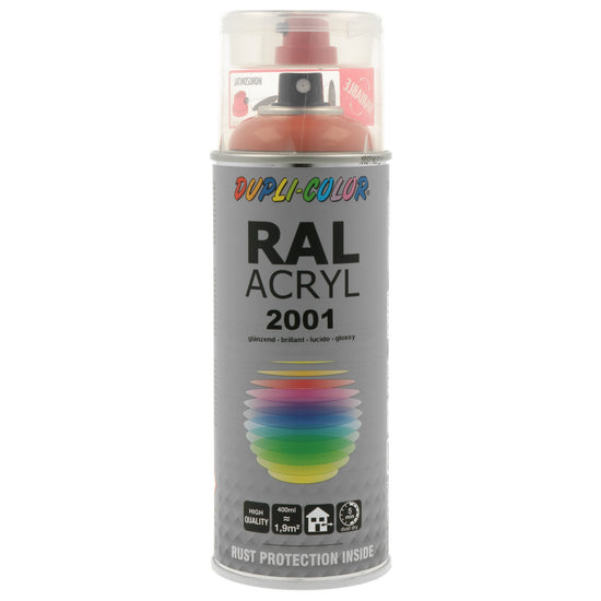 PEINTURE ACRYL RAL2001 ROUGE ORANGE BRILLANT 400ML DUPLI COLOR