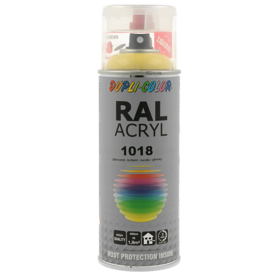PEINTURE ACRYL RAL1018 JAUNE ZINC BRILLANT 400ML DUPLI COLOR