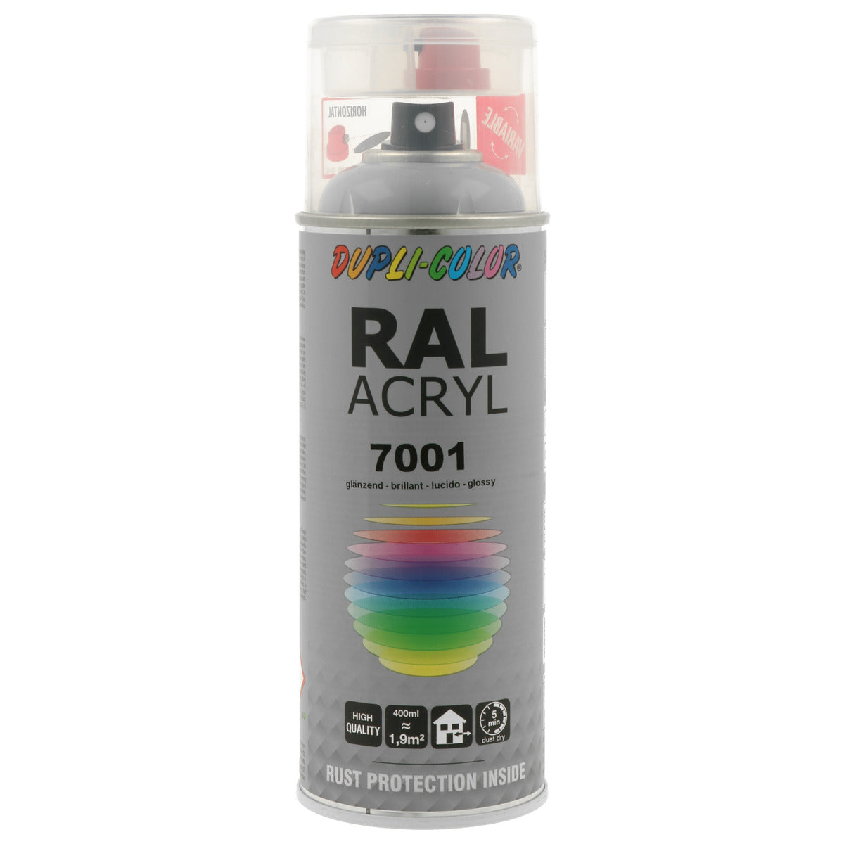 PEINTURE ACRYL RAL7001 GRIS ARGENT BRILLANT 400ML DUPLI COLOR