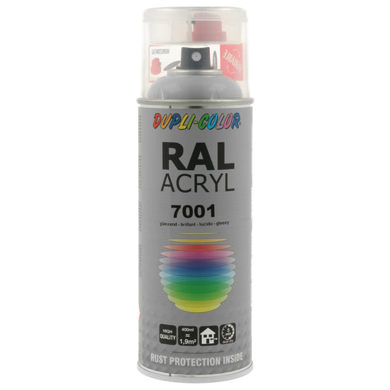 PEINTURE ACRYL RAL7001 GRIS ARGENT BRILLANT 400ML DUPLI COLOR