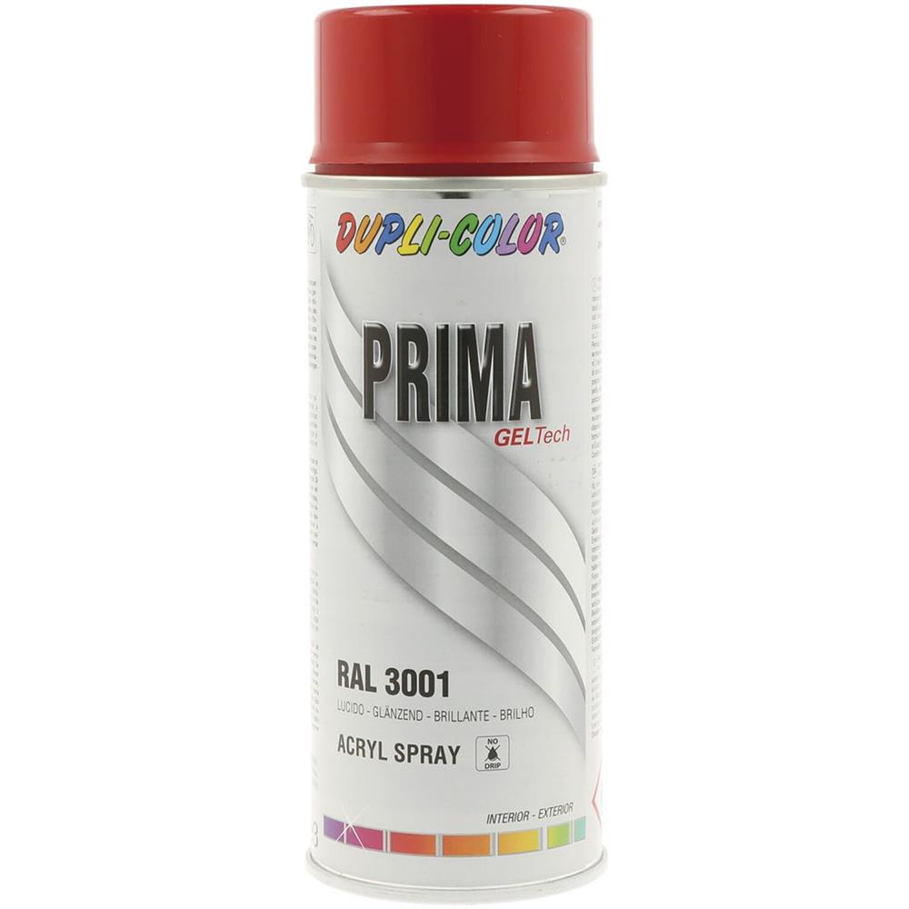 PEINTURE PRIMA RAL3001 ROUGE SIGNAL BRILLANT 400ML DUPLI COLOR