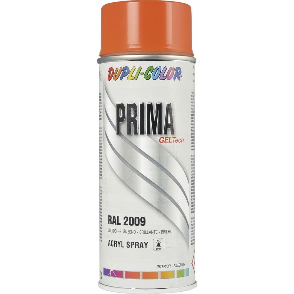 PEINTURE PRIMA RAL2009 ORANGE SIGNAL BRILLANT 400ML DUPLI COLOR