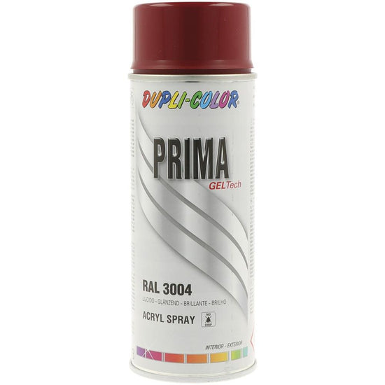 PEINTURE PRIMA RAL3004 ROUGE POURPRE BRILLANT 400ML DUPLI COLOR