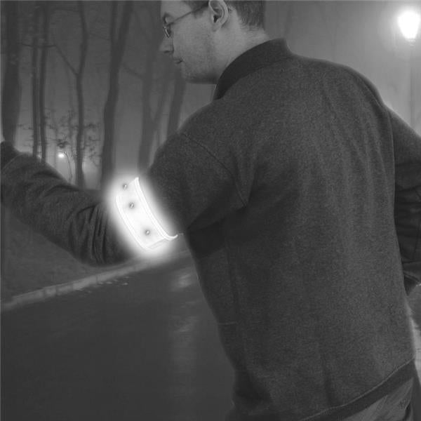 BRASSARD JAUNE REFLECHISSANT 4 LED ROUGE DRESCO