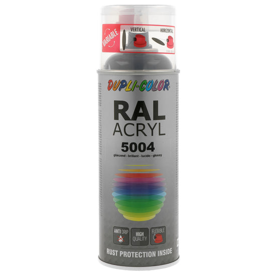 PEINTURE ACRYL RAL5004 BLEU NOIR BRILLANT 400ML DUPLI COLOR